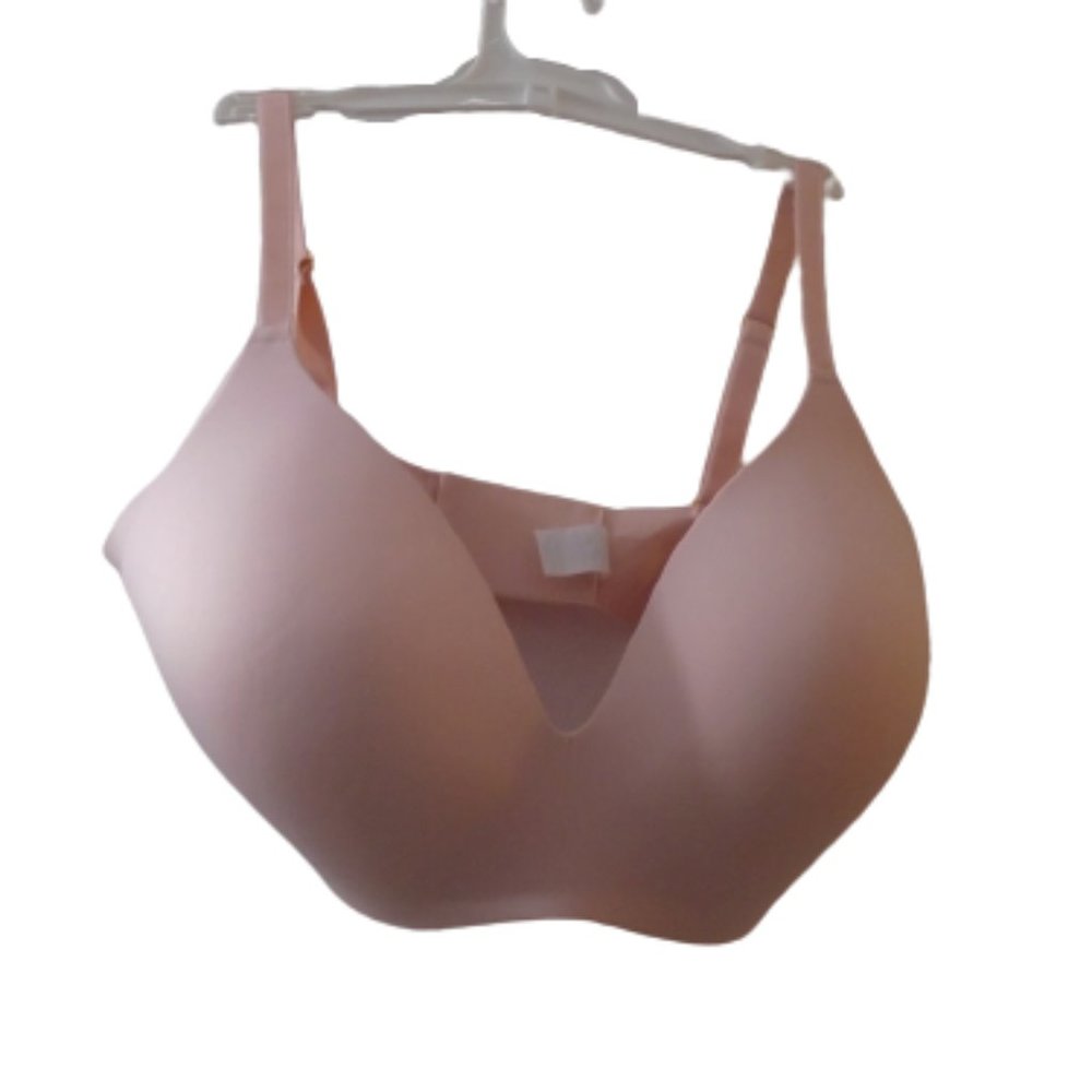 Knix V-Neck Bra Wireless with Thin Strap, Size 8 (40D,42D,40DD,42DD,40E), Pink